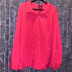 MAGGIE BARNES Women’s Plus Sz 4X 30/32W Career Long Sleeve Blouse Top Stretch